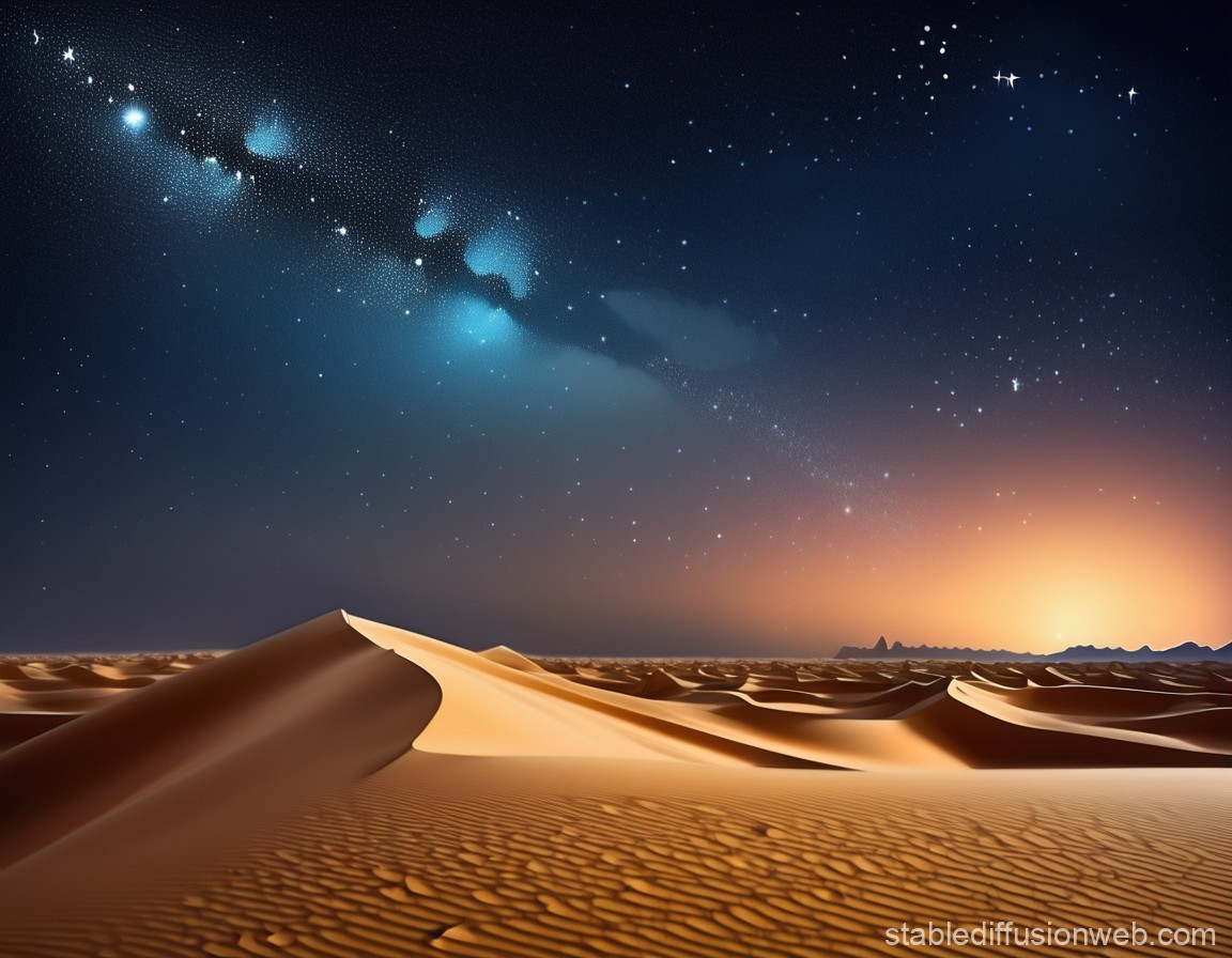 Sand dunes and night sky